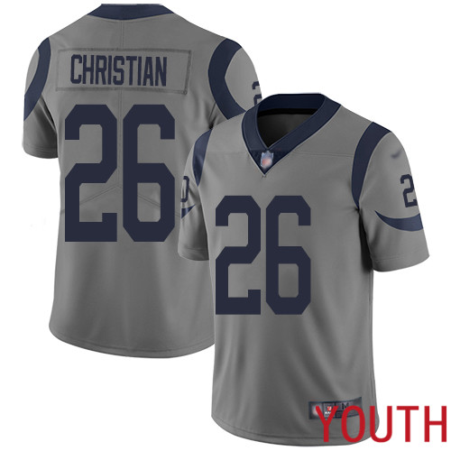 Los Angeles Rams Limited Gray Youth Marqui Christian Jersey NFL Football #26 Inverted Legend